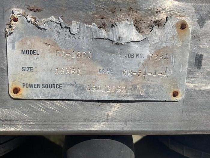Used Cleveland Stainless Steel Vibratory Shaker Table Model FA-1860 FA-1860