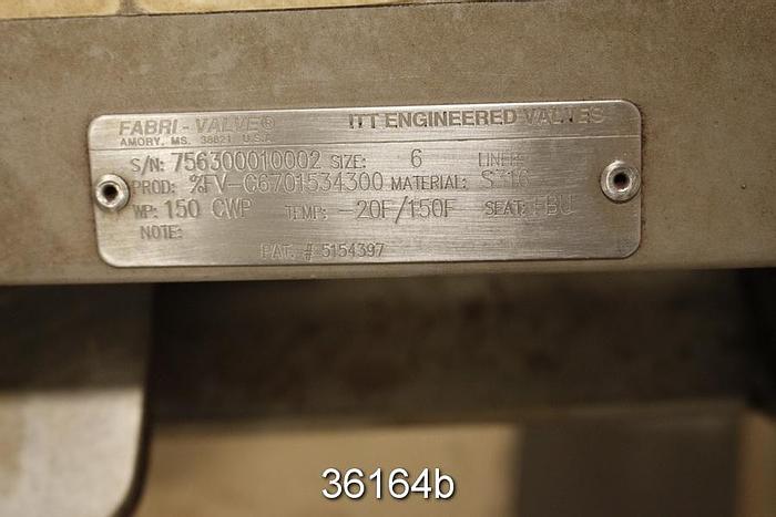 Used Fabri 6" Hand Operated Knife Gate Valve #36164