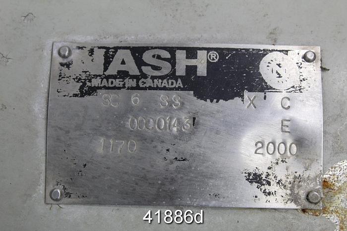 Used Nash SC6 Vacuum Pump, 4x6, 1170 Rpm, SS Body #41886