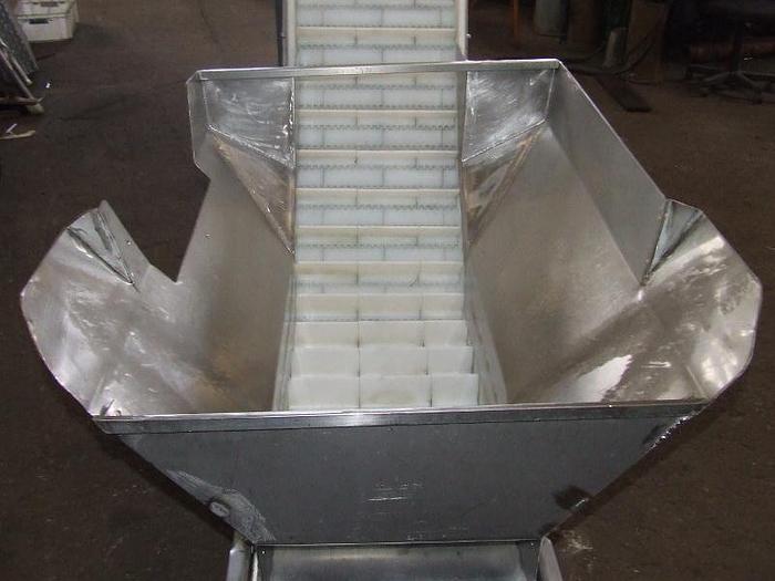 Used "Z" type conveyor with modular, sill, white belt - "CABINPLANT"