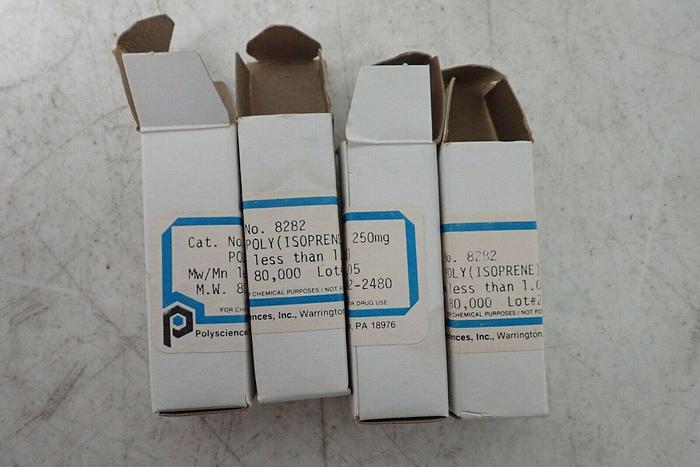 Used Lot of 4 Polysciences 8282 Poly(isoprene) 250mg ~ 10% Full