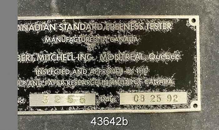 Used Canadian Standard Freeness Tester #43642