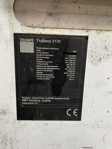 Used 2018 TRUMPF Trubend 3170