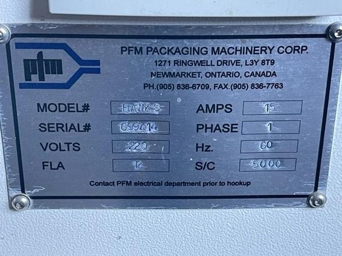 Used PFM Model Hawk Horizontal Flow Wrapper
