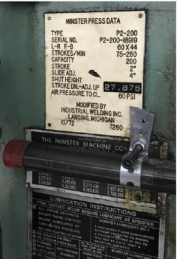 Used 1970 MINSTER P2-200