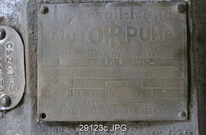 Used Ingersoll Rand A-2RVL-5 Pump, 2x3x10, Ductile Iron Casing #29123