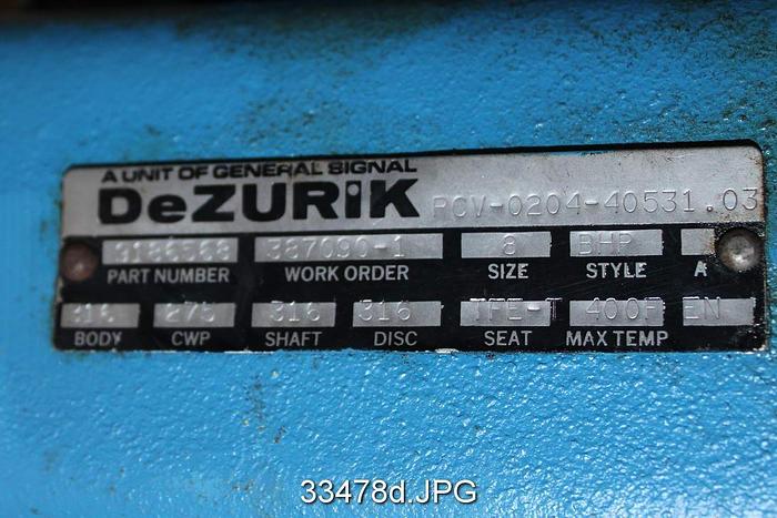 Used Dezurik 8" Air Operated Butterfly Valve Parts #33478