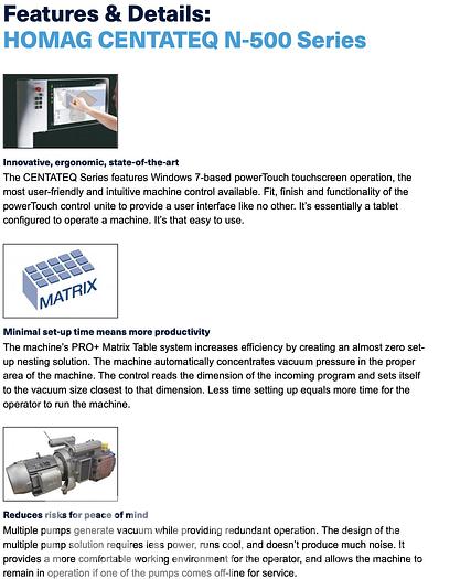 Used Homag N500 CNC Router