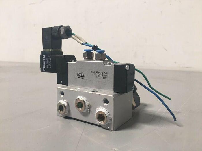 Used Festo MEH-3/24VDC / MEH-5/2-1/8-P-B Solenoid Valve