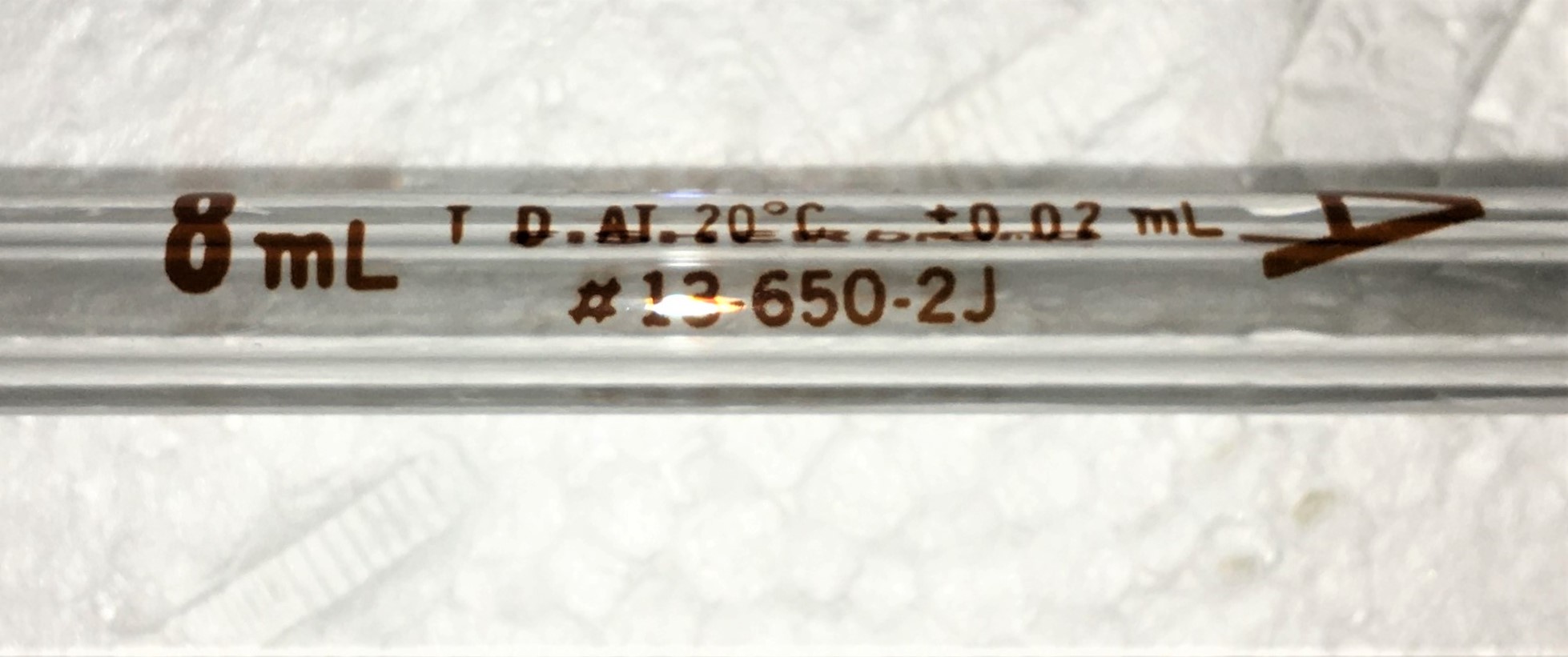 New Open Box Fisherbrand 13-650-2J Volumetric Pipet, Class A - 8mL (Pack of 8)