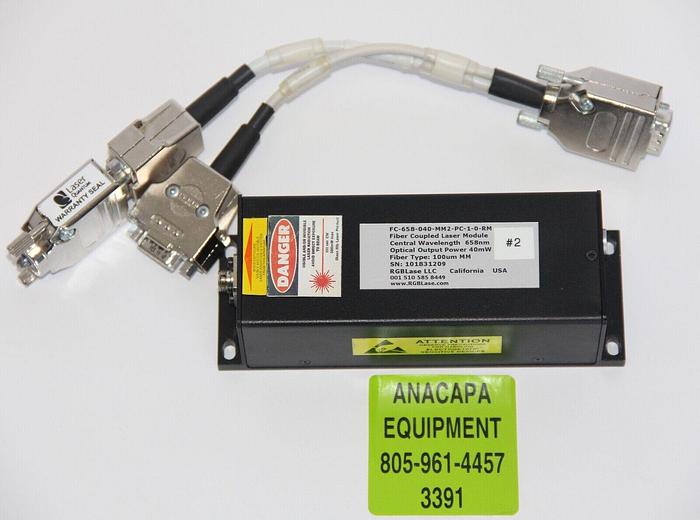 Used RGB Lase FC-658-040-MM2-PC-1-0-R-M Fiber Coupled Laser Module W/Cable (3391)w