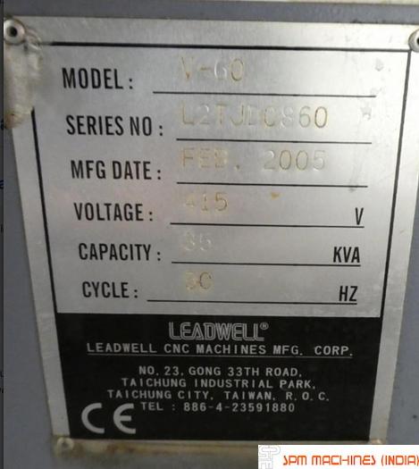 Used Leadwell V60 VMC - 2005