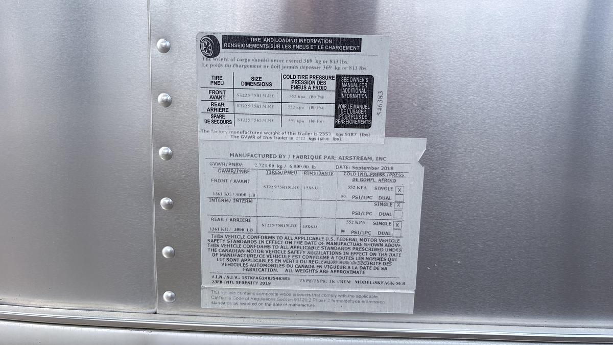 Used 2019 Airstream International Serenity