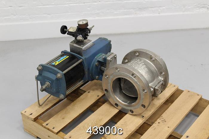 Used Dezurik 6" Air Operated V-Ball Valve, Stainless Steel Body #43900