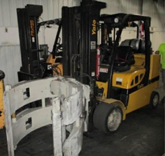 Used 12,000 POUND YALE ROLL CLAMP TRUCK W/ 72" CASCADE CLAMP