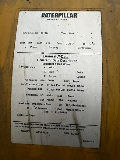 2009 Caterpillar 3512B