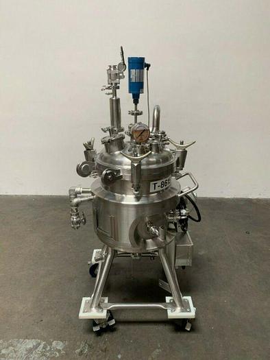 Used Precision 50 Liter Stainless Steel Jacketed Reactor 76 PSI
