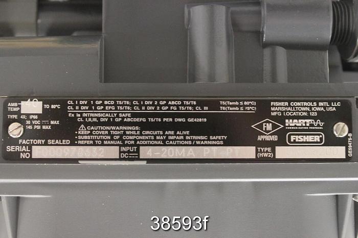 Unused Fisher 6" Vee Ball Control Valve, V150, 2052 Actuator, Fieldvue DVC 6200 Positioner #38593