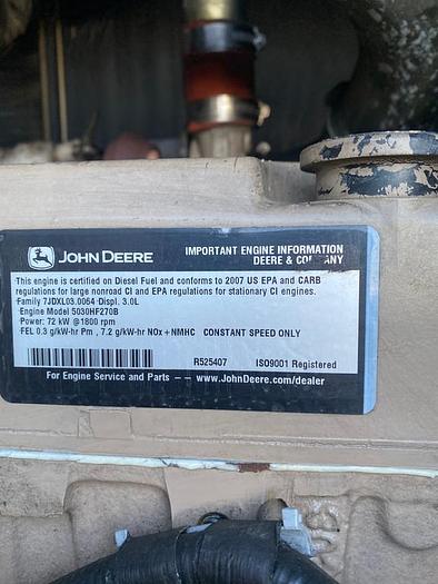 Used 2007 60 KW SINGLE PHASE GENERAC