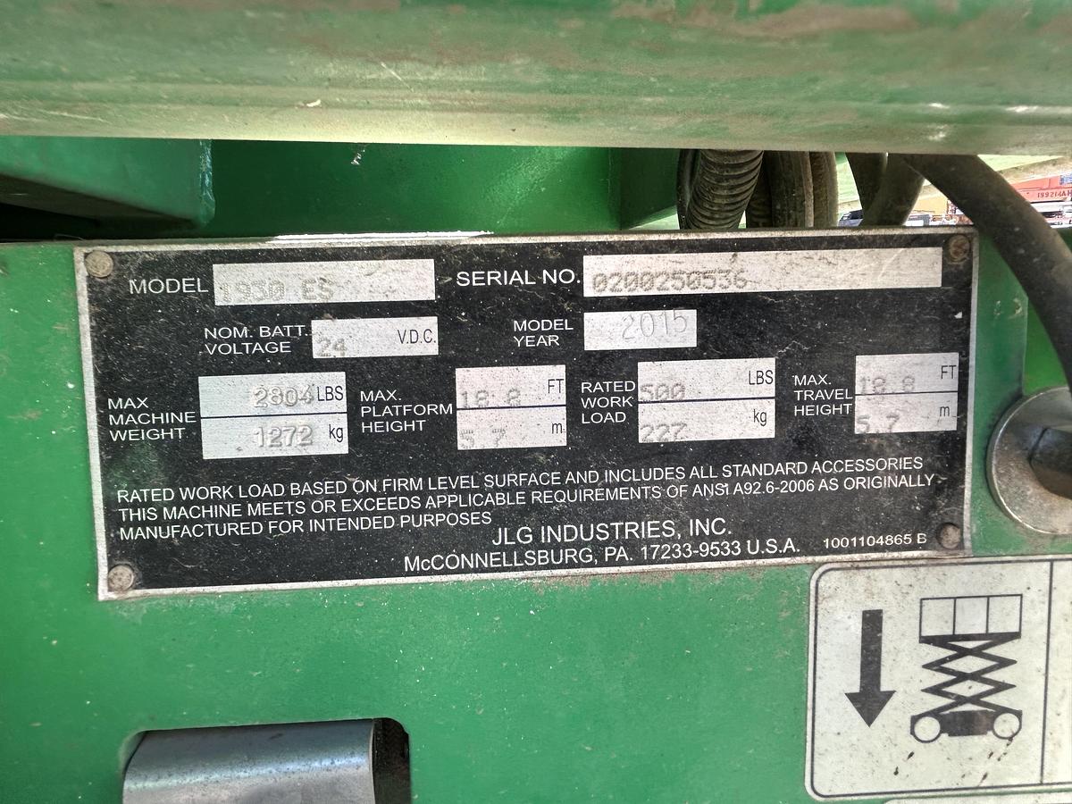 Used 2015 JLG 1930ES