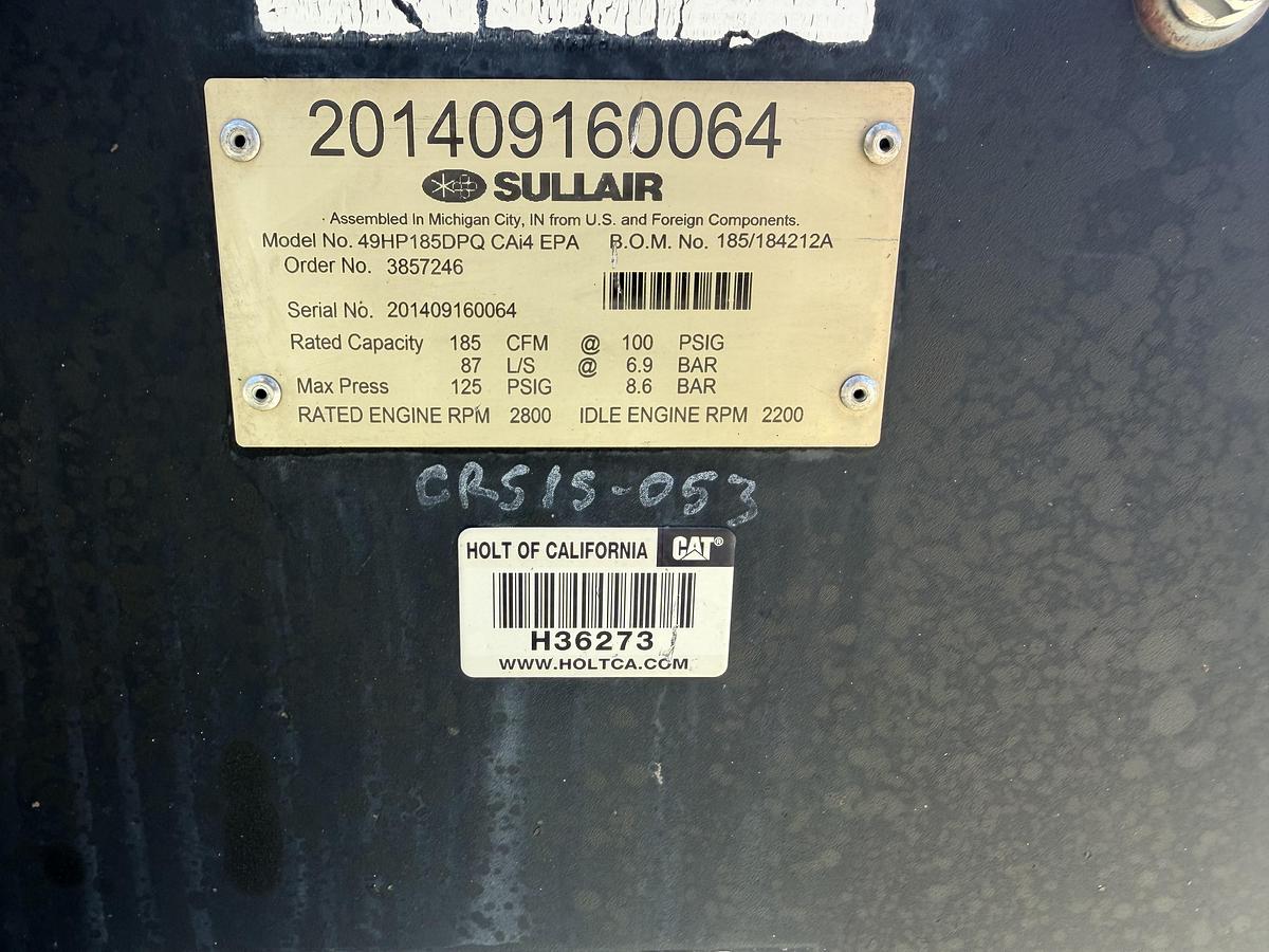 Used 2014 SULLAIR 185 CFM