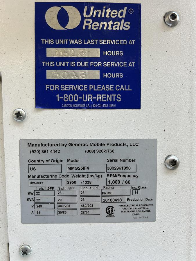 Used 2018 Generac MMG25IF4