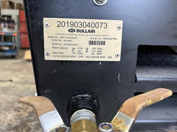 Used SULLAIR 185D AIR COMPRESSOR