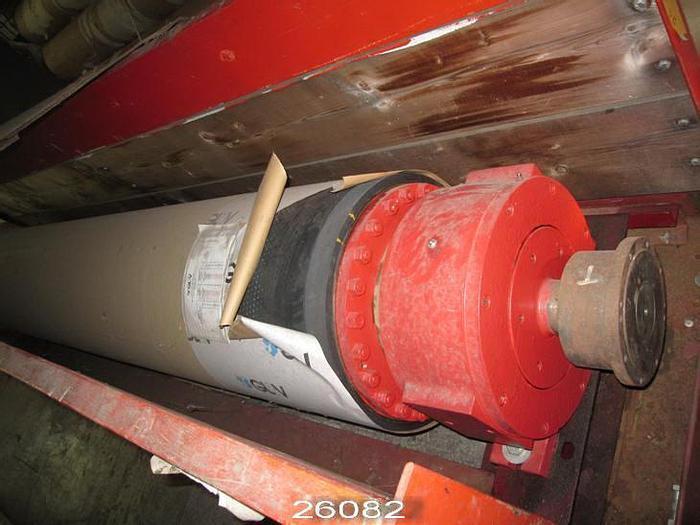 Used Manchester Machine  Suction Press Roll, 100" Drilled Face, 19.8" Diameter, Rubber Covered, 102" Covered Face, 106" Overall Face Length, 120" Bearing Centerlines #26082