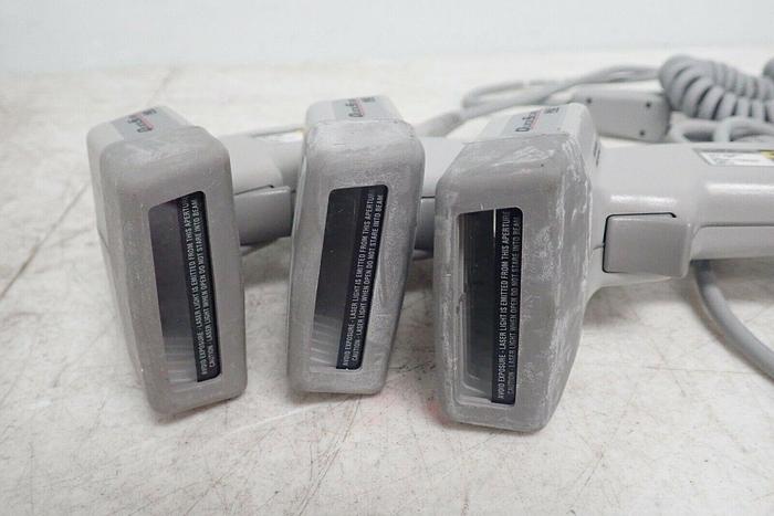 Used Lot of 3 PSC GP5385 QuickScan Laser Scanners with Stands