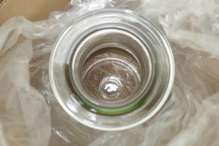 Used Kimble Kimax 14950-25 Heavy-Duty Glass Solution Bottle Carboy, 2.5 gallon