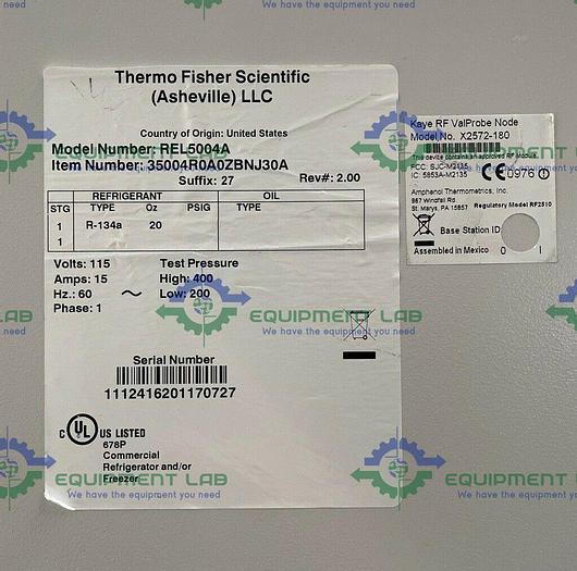 Used Thermo Fisher Scientific Revco REL5004A +4C Lab Refrigerator 51.1 Cu Ft