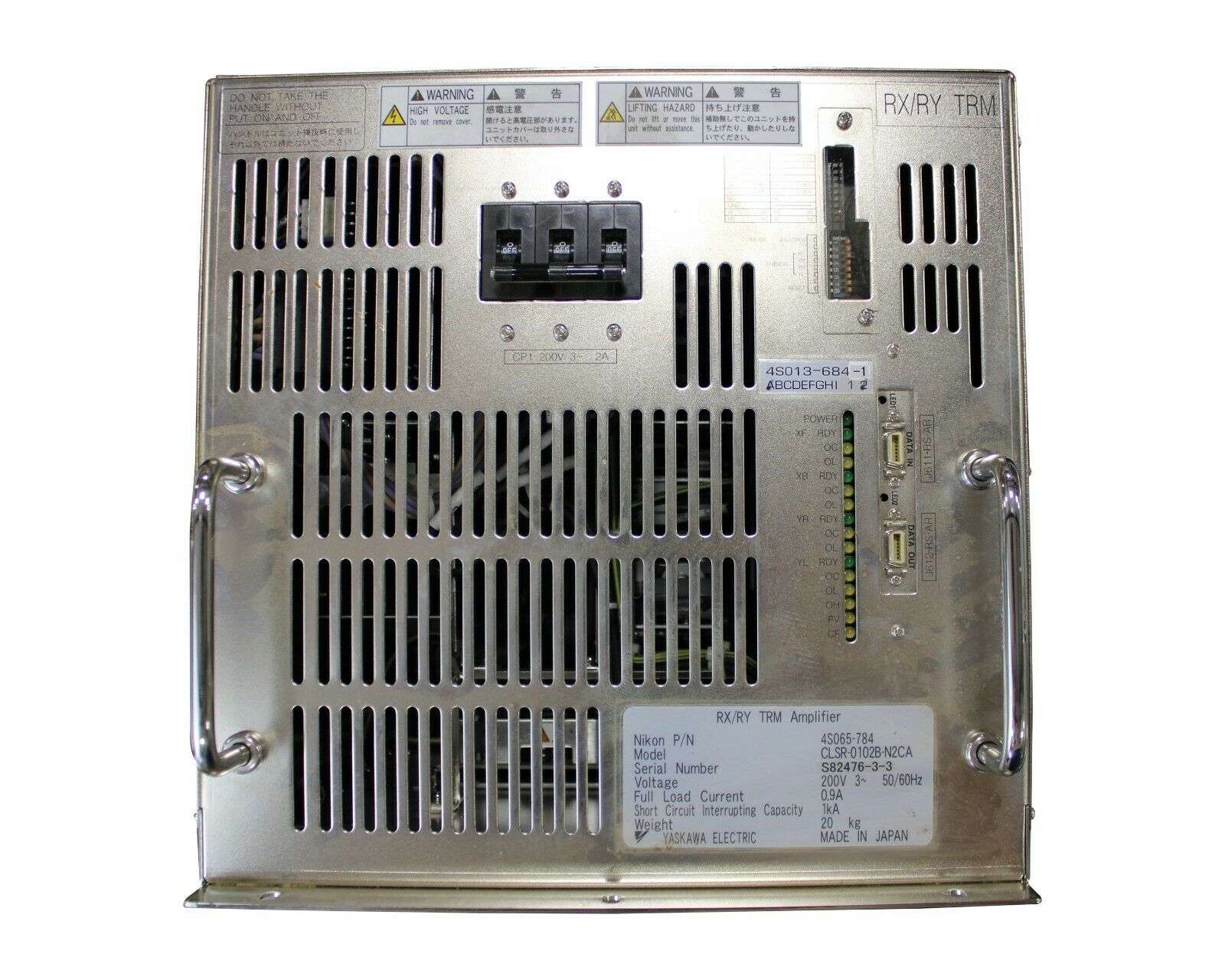 Used NIKON / YASKAWA RX/RY TRM AMPLIFIER 4S013-784 CLSR-0102B-N2CA FOR S210 S308 S610