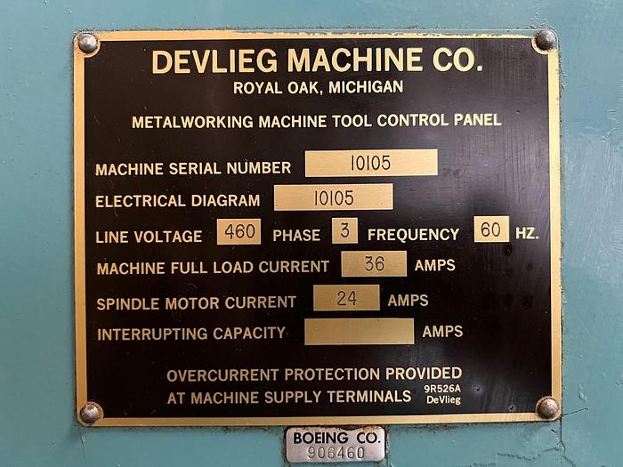 Used Devlieg 43K-72 Spiramatic 4" Horizontal Jig Mill