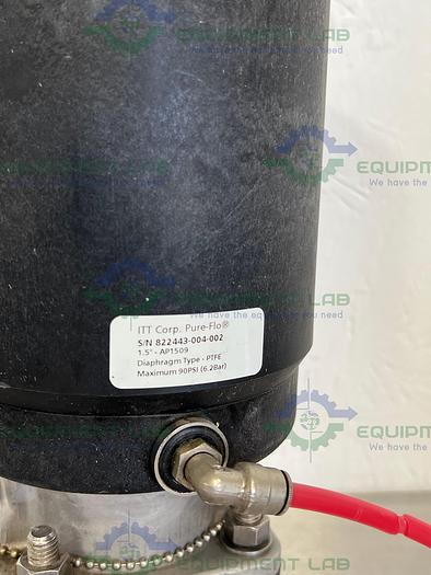 Used ITT Pure-Flo  AP1509  Stainless Steel Diaphragm Valve w/ 1 1/2" Sanitary Fit