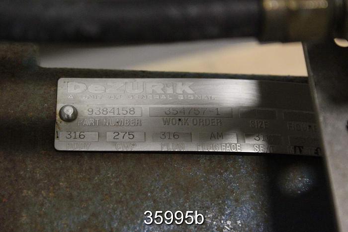 Used Dezurik 1" Eccentric Plug Valve, Air Operated, 9384158 #35995