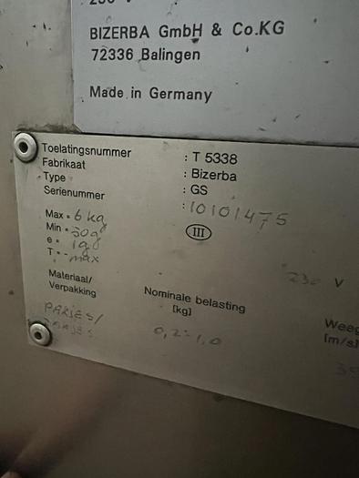 Used 2010 Bizerba GS