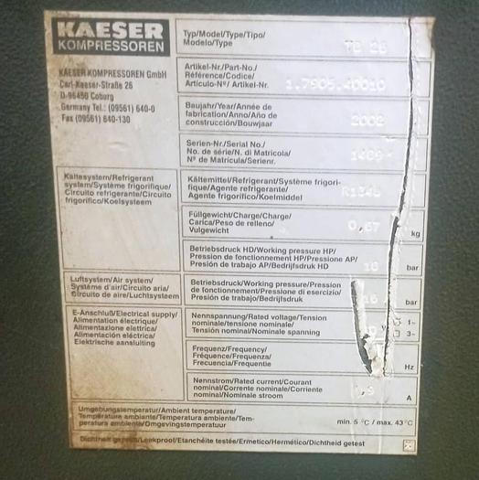 Used Kaeser Air Compressor TB 26