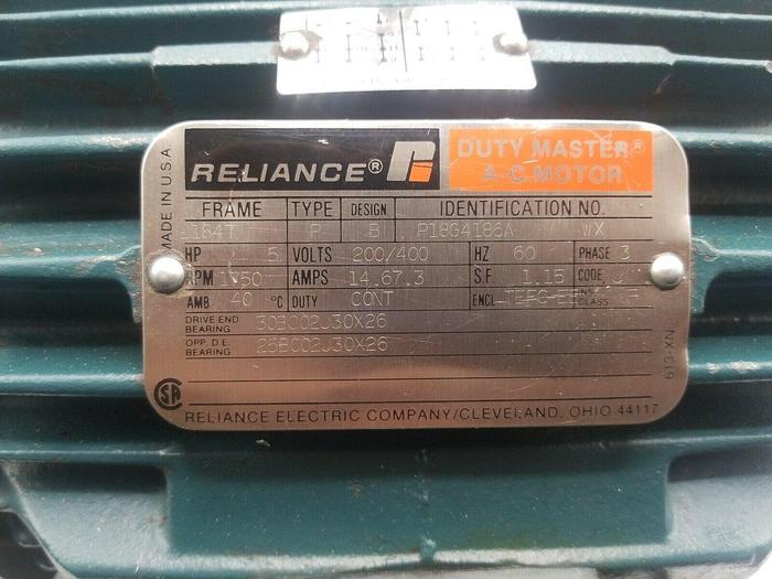 Used Reliance Electric P18G4186A Electric Motor