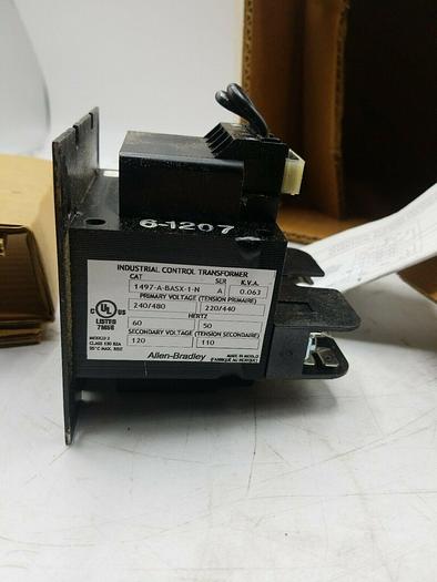 ALLEN-BRADLEY 1497-A-BASX-1-N CONTROL CIRCUIT TRANSFORMER 240-480 PRI, 120 SEC