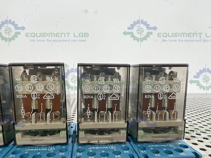 Used Lot of 15 - Finder 60.13 Relay 250V, 10A w/ Finder 90.112 Socket