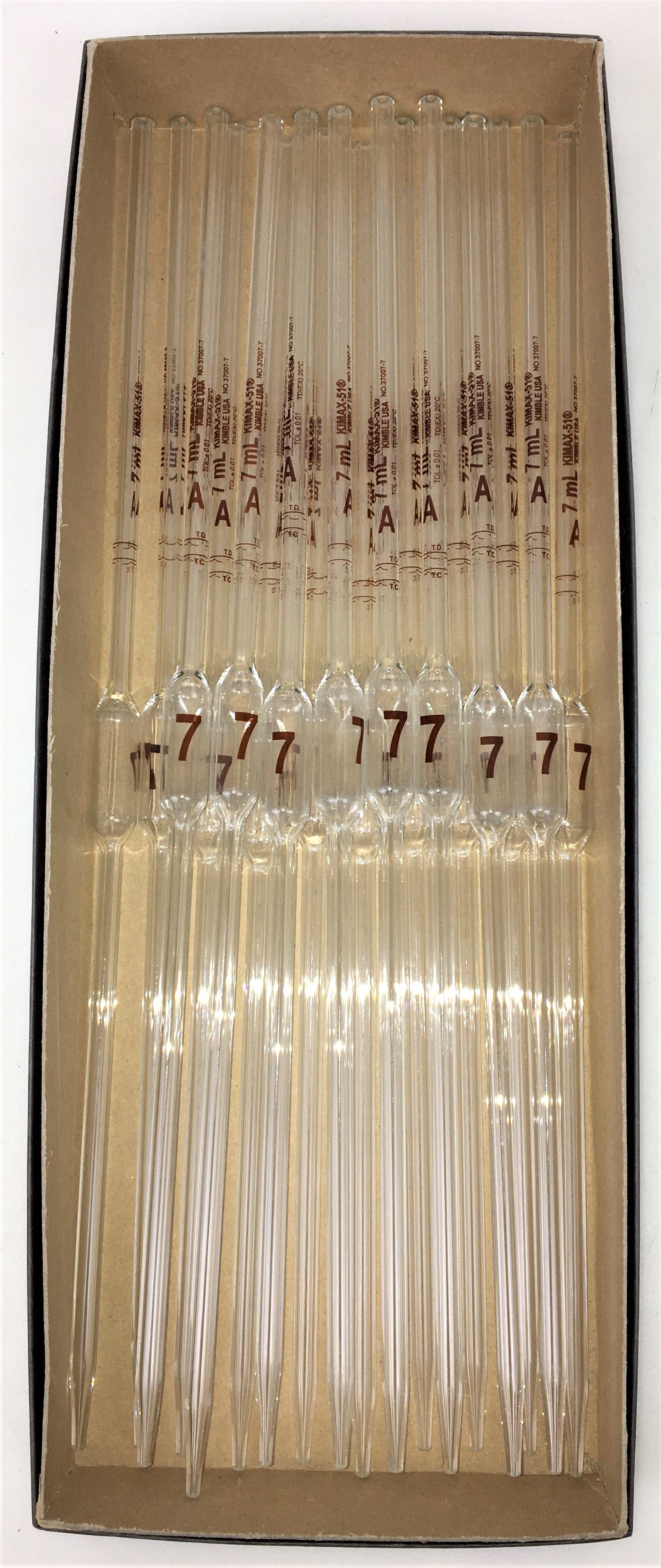 New Open Box Kimble 37007-7 KIMAX-51 Volumetric Pipet, Class A - 7mL (Pack of 6)