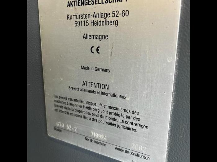 Utilisé 2002 HEIDELBERG PRINTMASTER GTO 52-2+