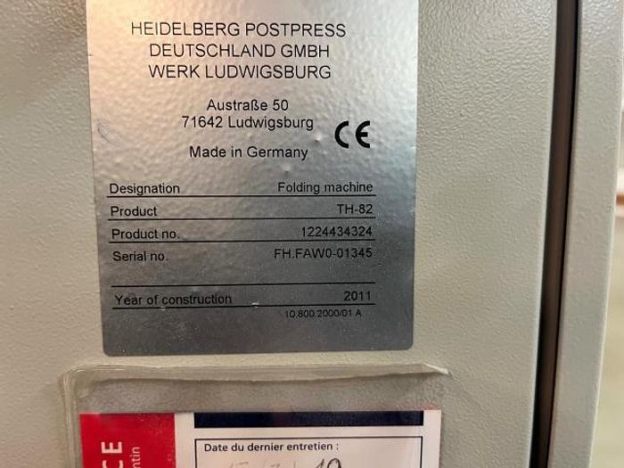 D'occasion 2011 HEIDELBERG STAHLFOLDER TH82 4/4/2