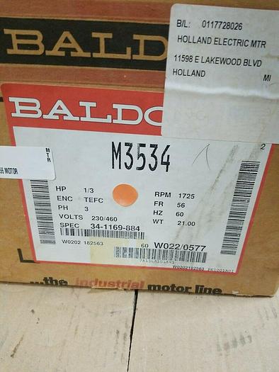 Baldor Motor M3534 1725RPM