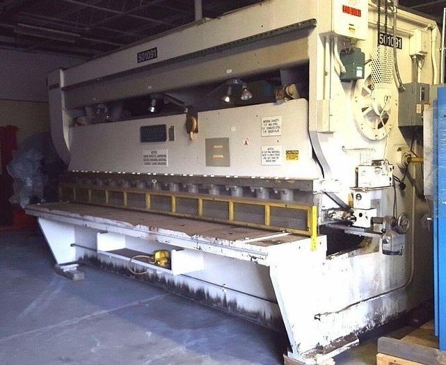 Used Cleveland Crane Steelweld 8D 12 Foot 1/2" Squaring Shear with back gauge MFG USA