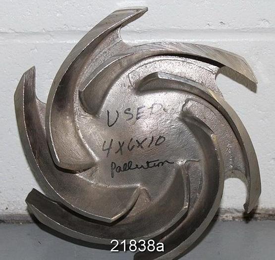 Used Goulds 3196 Impeller, 10", 6-Vane, Casting No.: 54630 (For 4x6x10 Pump) #21838