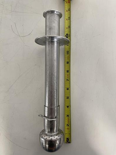 Used Detachable Stainless Steel 15" Spray Ball w/ 1 1/2" Sanitary Fittings