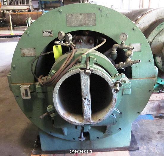 Used Dominion Engineering  Rubber Covered Suction Couch Roll, 45" Diameter, 184" Drilled Width, 202.75 Face, 232.75 Mounting Centerlines, 0.25" Hole Diameter. #26901