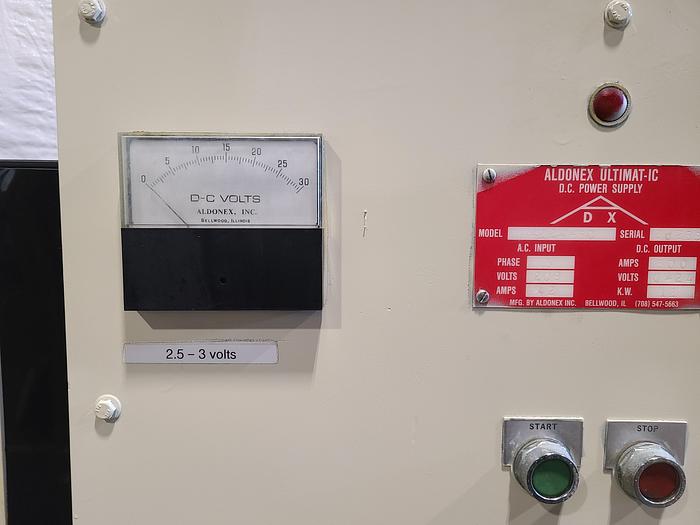 Used 500 AMPS 24 VOLTS Aldonex Ultimat-ic DC Power Supply Rectifier for Plating Anodizing  500A 24V