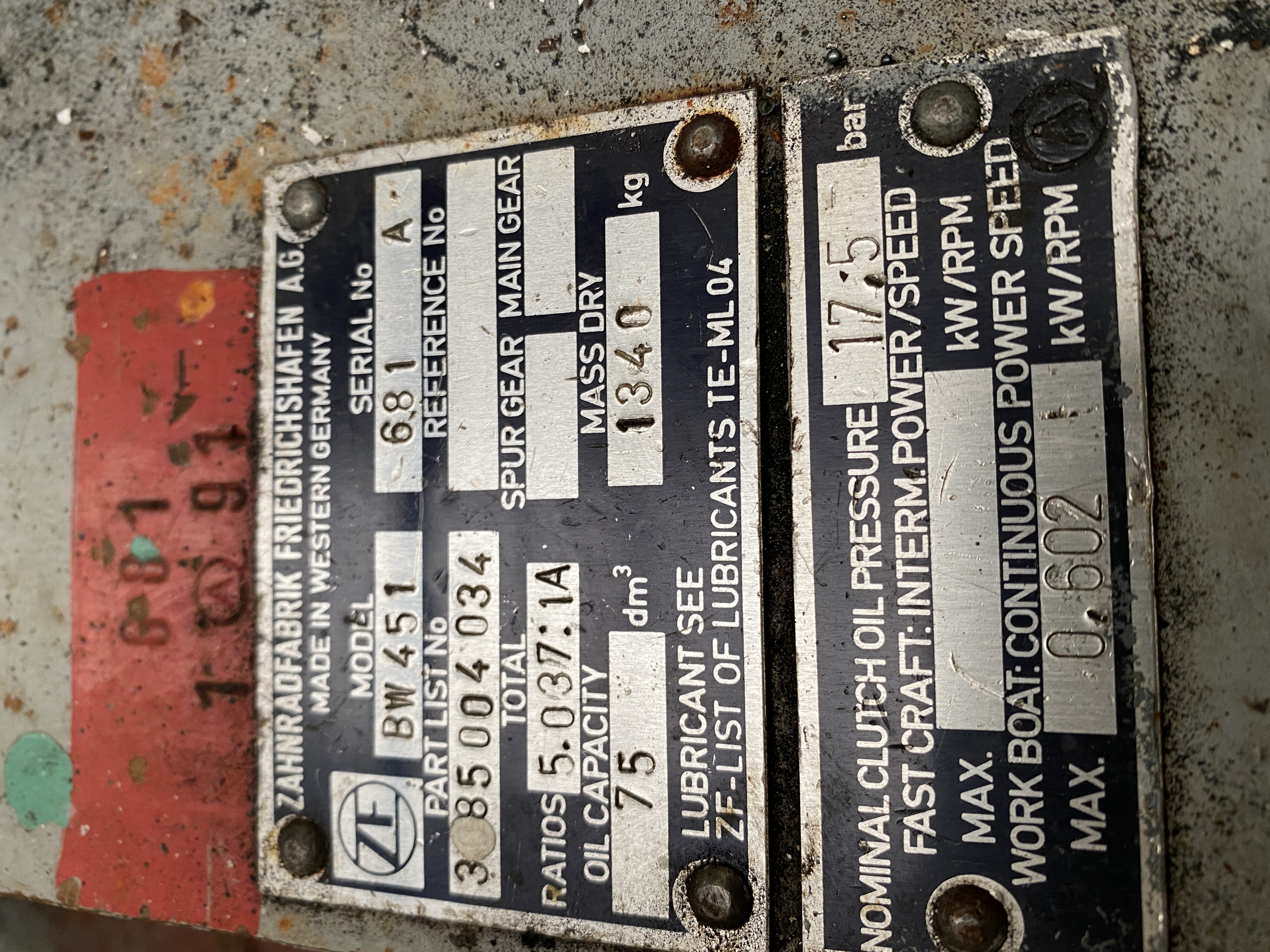 Used GEARBOX ZF BW451